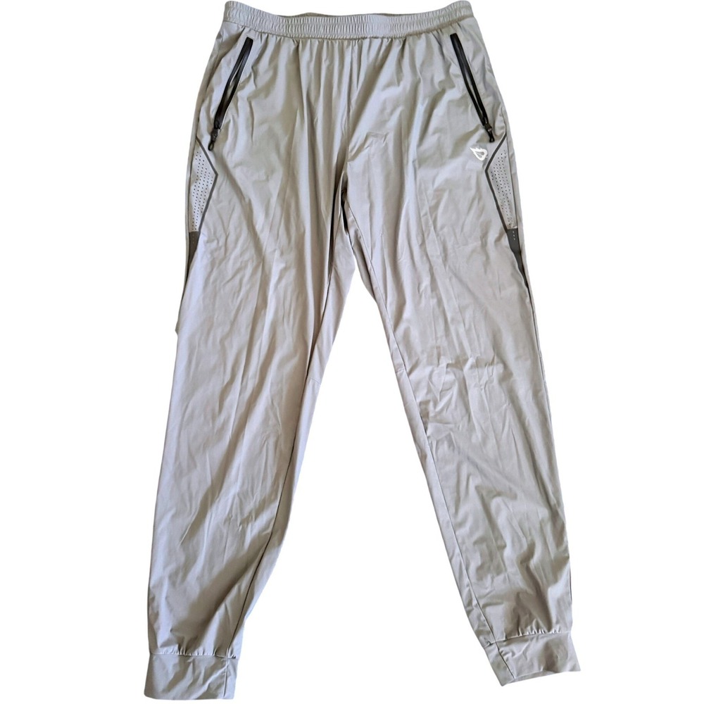 Baleaf Jogger Pants Womens Large Gray Excellent Zipper Pockets Laser Cut Vent